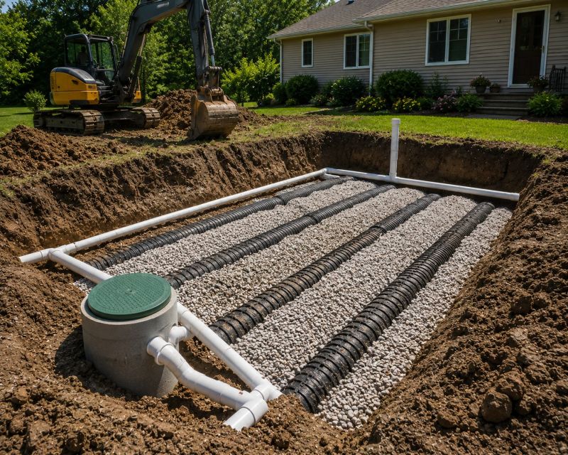 Leach Field Installation in Austin, TX